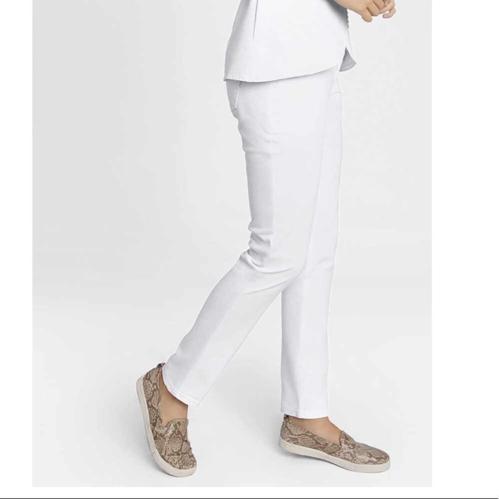 Jaanuu contrast pointe white pant scrub bottoms xs